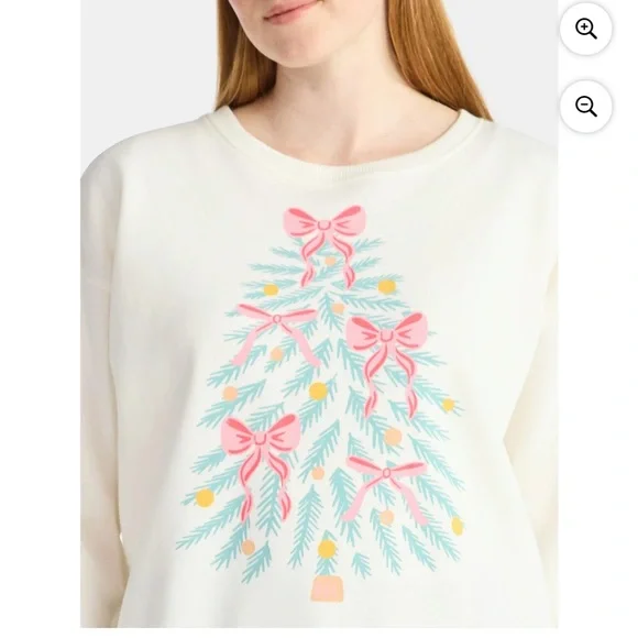 Holiday Time Christmas Soft Tree Graphic Crewneck Sweater - Picture 4 of 5